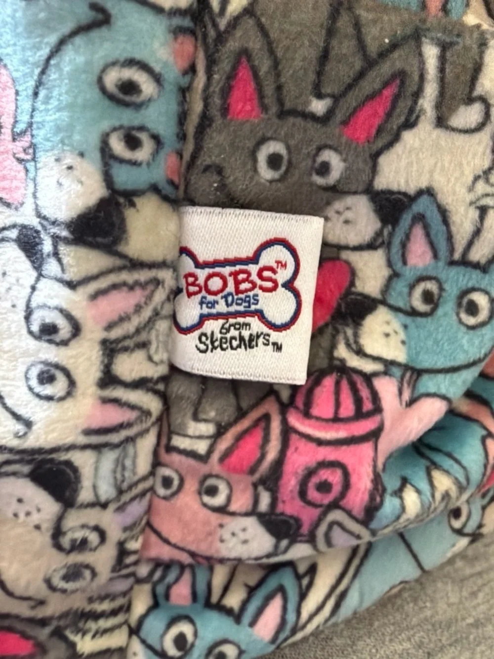 BOBS from Skechers Gray Infinity Dog Sling with Pink & Blue Accent Print